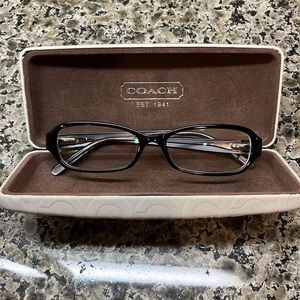Coach “Pilar” Prescription Glasses and White Patent Leather Signature Ca…